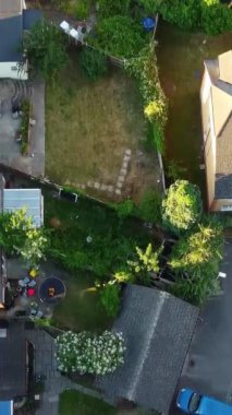 Günbatımında Merkez Luton Şehir ve Binalarının Yüksek Açılı Görüntüleri, İngiltere 'nin Modern ve Tarihi İngiltere Görüntüsü