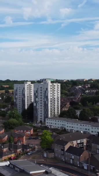 High Angle Footage Central Luton City Buildings Sunset Beautiful Footage — Stock video