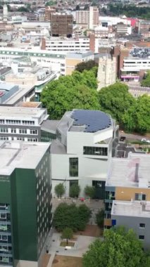 Günbatımında Merkez Luton Şehir ve Binalarının Yüksek Açılı Görüntüleri, İngiltere 'nin Modern ve Tarihi İngiltere Görüntüsü