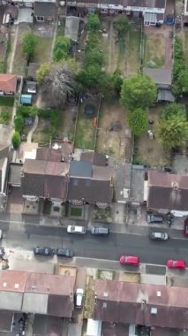 Günbatımında Merkez Luton Şehir ve Binalarının Yüksek Açılı Görüntüleri, İngiltere 'nin Modern ve Tarihi İngiltere Görüntüsü