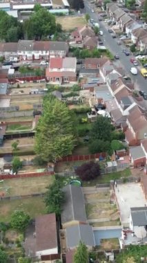 Günbatımında Merkez Luton Şehir ve Binalarının Yüksek Açılı Görüntüleri, İngiltere 'nin Modern ve Tarihi İngiltere Görüntüsü
