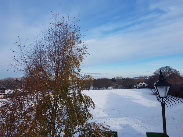 Hög Vinkel Antenn Wardown Public Park Vinterdagen — Stockfoto