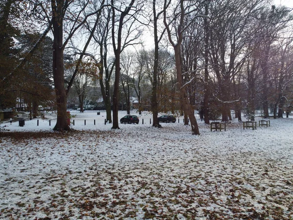 Hög Vinkel Antenn Wardown Public Park Vinterdagen — Stockfoto