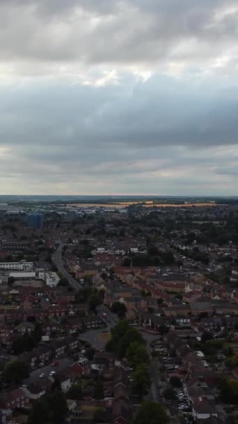 Images Grand Angle Central Luton City Des Bâtiments Pendant Coucher — Video
