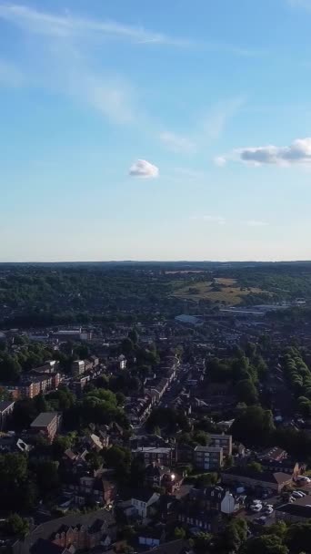 High Angle Footage Central Luton City Buildings Sunset Beautiful Footage — Stok Video