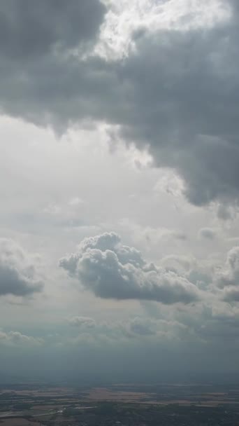 Vista Ângulo Alto Belas Nuvens Sobre Cidade — Vídeo de Stock