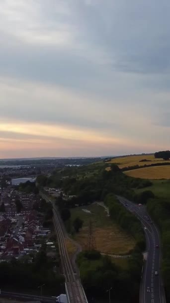 Drone Beelden Van Luton City England Verticale Portretstijl — Stockvideo