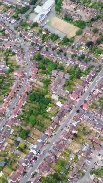Filmagem Cidade Drone Inglaterra Estilo Vertical Retrato — Vídeo de Stock