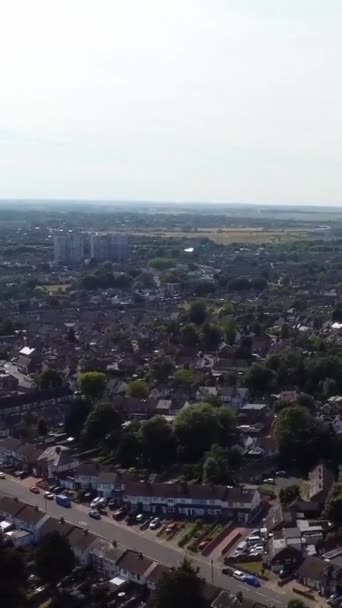 Aerial Footage British City Estilo Vertical Vertical Del Metraje Cámara — Vídeo de stock