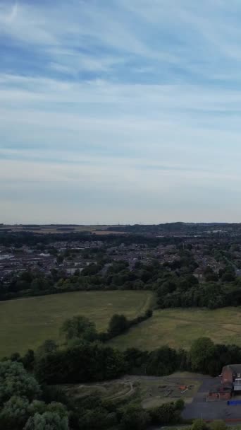 Luchtfoto Van British City Verticale Portret Stijl Van Drone Camera — Stockvideo