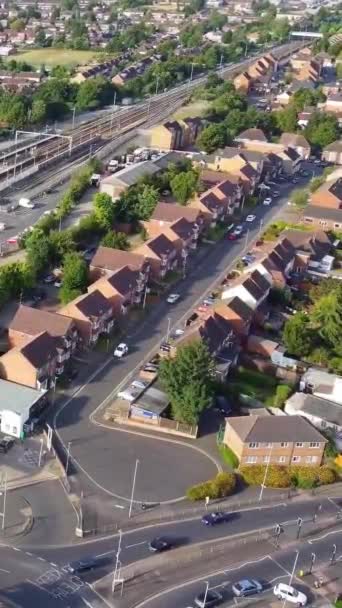 Images Aériennes British City Style Vertical Portrait Caméra Drone — Video