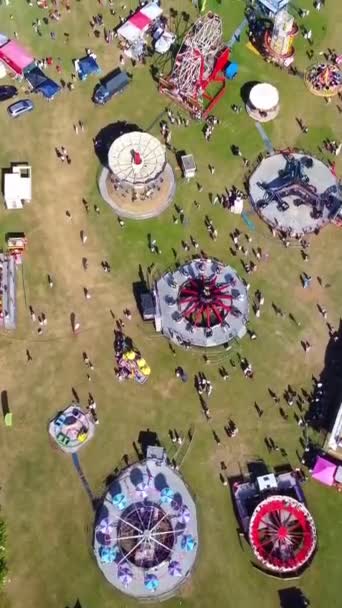 Summer Fun Fair Luton City England Lots People Enjoying Rides — 비디오