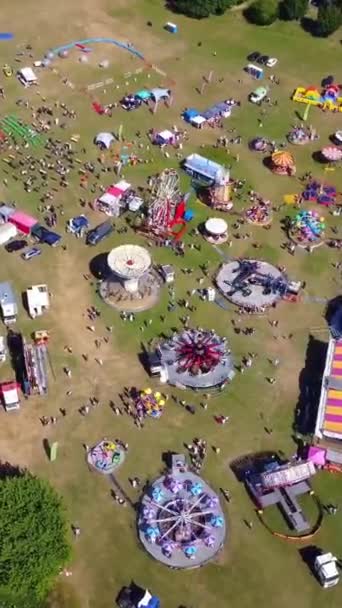 Summer Fun Fair Luton City England Lots People Enjoying Rides — 비디오