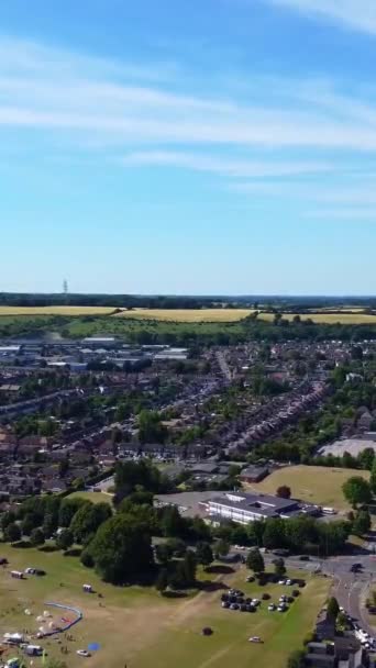 Filmati Del Drone Della Città Inghilterra Stile Verticale Ritratto — Video Stock