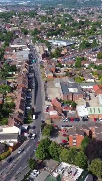 Drones Film Staden England Vertikal Stil Och Porträttstil — Stockvideo