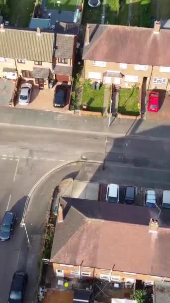 Drones Film Luton City England Vertikal Stil Och Porträttstil — Stockvideo