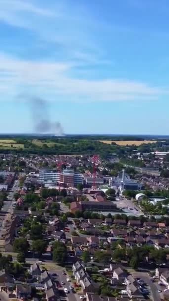 Drone Footage Luton City England Függőleges Portré Stílusban — Stock videók
