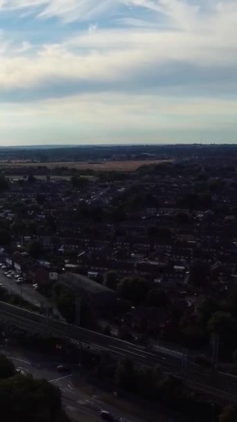 Filmati Drone Luton City England Stile Verticale Ritratto — Video Stock