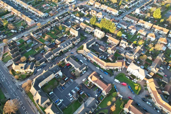 Blick Aus Der Vogelperspektive Auf Britische Städte Und Wohnhäuser — Stockfoto
