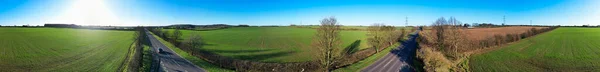 Prachtig Uitzicht Vanuit Lucht Het Britse Landschap Platteland Van Engeland — Stockfoto