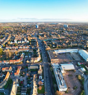 Aerial View of British Roads and Traffic on a Sunny Day