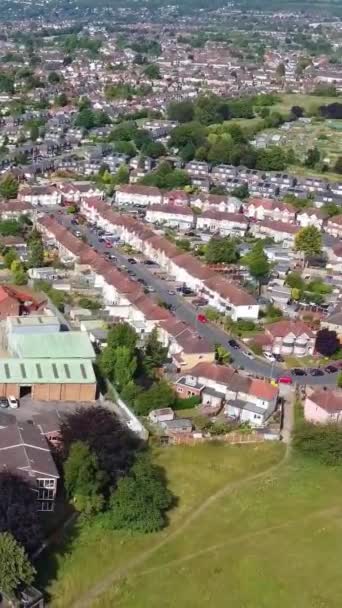Drone Footage Luton City England Vertical Portrait Style — Stock video