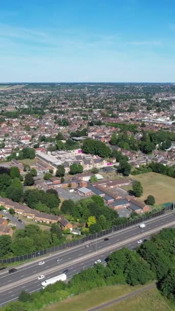 Drone Footage Luton City England Vertical Portrait Style — Stock Video