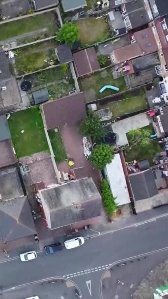 Drones Film Luton City England Vertikal Stil Och Porträttstil — Stockvideo