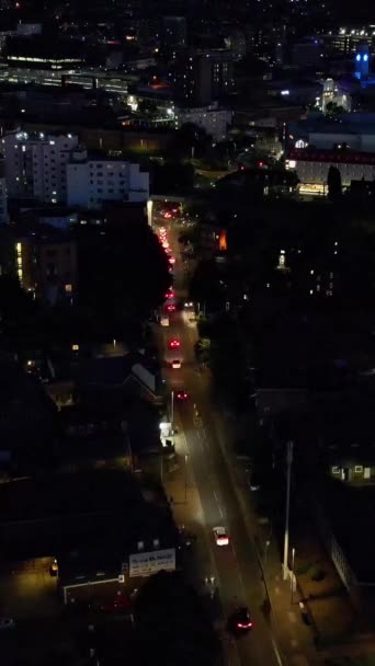 Aerial Footage City Clear Cold Night — Vídeo de Stock