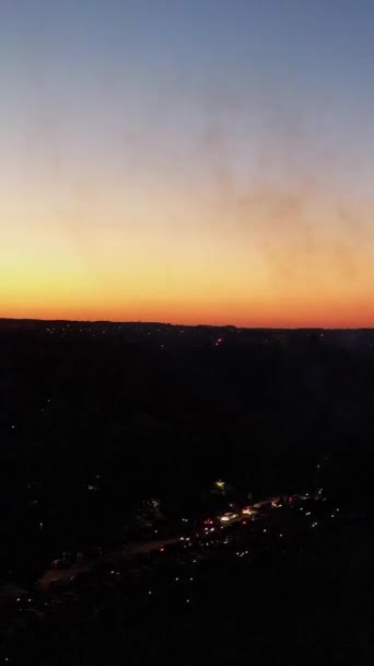 Aerial Footage City Clear Cold Night — Vídeo de stock