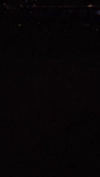 Повітряні Кадри Міста Ясній Холодній Ночі — стокове відео