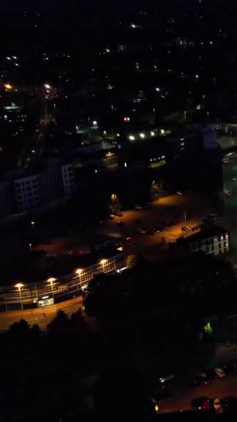 Aerial Footage City Clear Cold Night — Video Stock