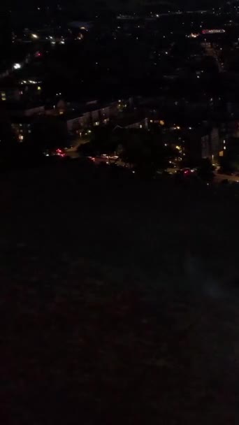Aerial Footage City Clear Cold Night — Vídeos de Stock