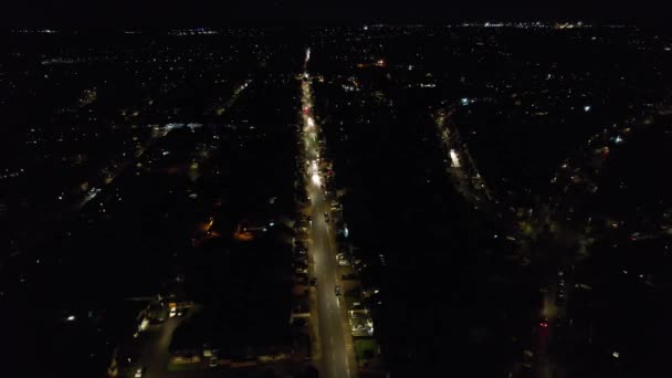 Aerial Footage City Clear Cold Night — 비디오