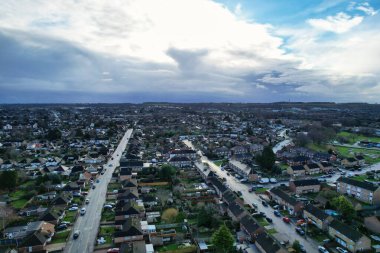 Aerial View of City on Windy Day