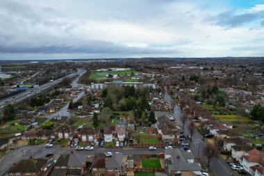 Aerial View of City on Windy Day 