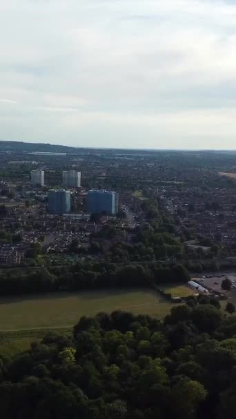 High Angle Nagranie Lokalnego Parku Publicznego Mieście Luton Anglii — Wideo stockowe