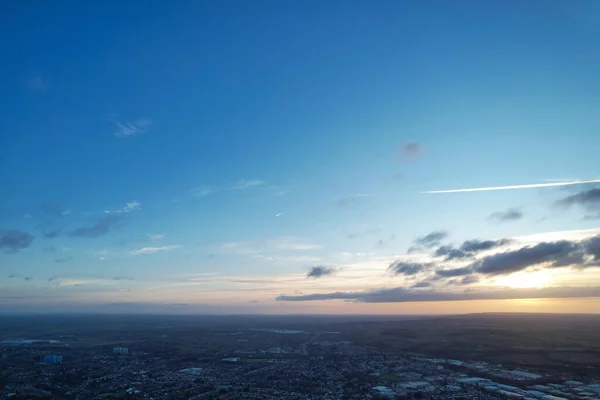 Luchtfoto Van City Clouds Engeland — Stockfoto