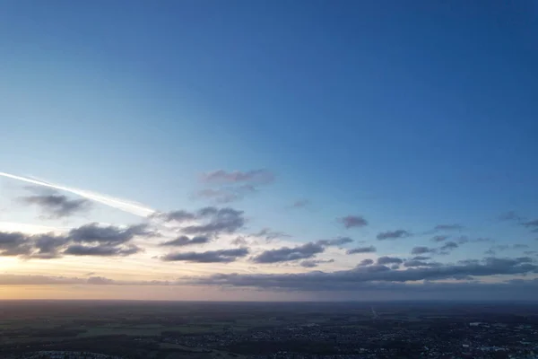 Aerial View of City and Clouds over England UK
