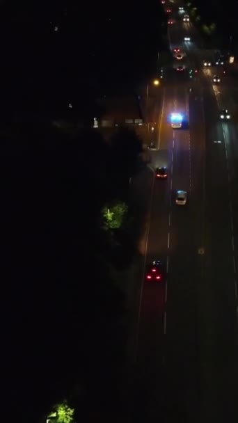 High Angle Footage Luton City England Footage Captured Night — Vídeo de stock