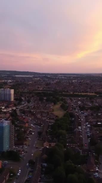 Nagranie Luton City England Nagranie Zrobiono Podczas Zachodu Słońca — Wideo stockowe
