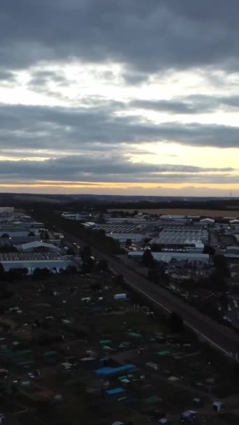 Video Alto Angolo Luton City Inghilterra Filmato Stato Ripreso Durante — Video Stock