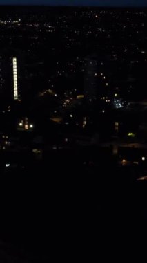 High Angle Footage of Luton City of England. Footage was Captured During the night