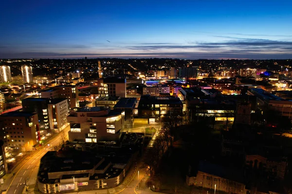 Aerial View Lakóházak City Centre British City England Egyesült Királyság — Stock Fotó