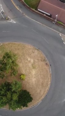 İngiltere 'de İngiliz Karayolları ve Trafik Yüksek Açı Hava Görüntüsü