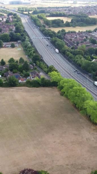 High Angle Aerial View British Roads Traffic England — Videoclip de stoc