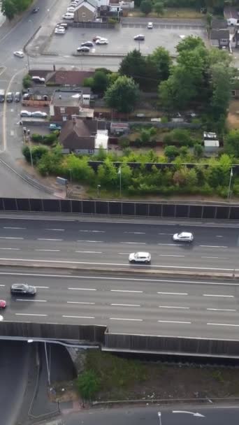 英国公路与交通的高角度空中景观 — 图库视频影像