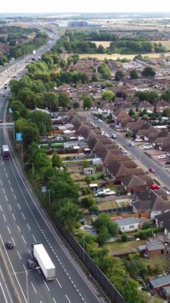 High Angle Aerial View British Roads Traffic England — Stockvideo