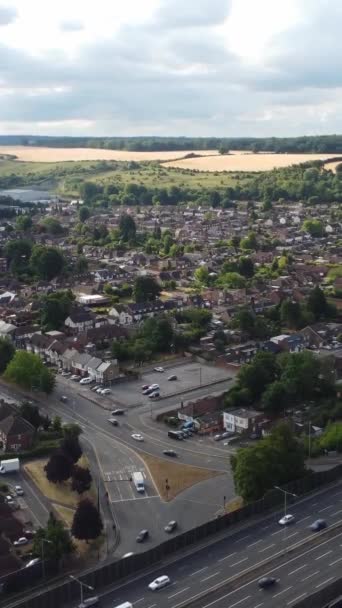 High Angle Aerial View British Roads Traffic England — Stock video