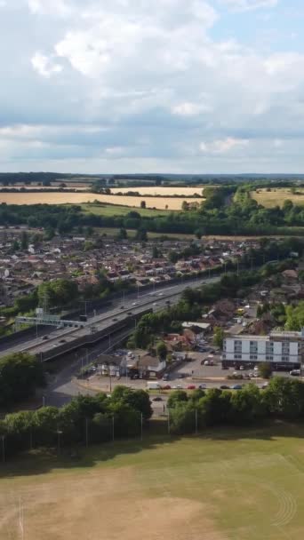 Вид Воздуха Британские Дороги Трафик Англии — стоковое видео